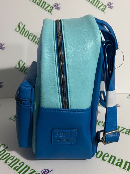Loungefly Mini Backpack Disney Pixar Monsters Inc Company Scare We Care Blue Bag